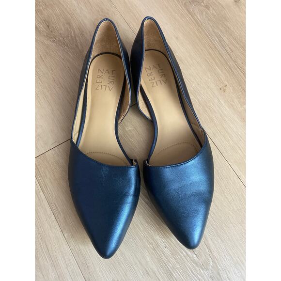 Naturalizer Shoes - Naturalizer Samantha d’orsay flat women’s size 8.5 blue metallic leather comfort